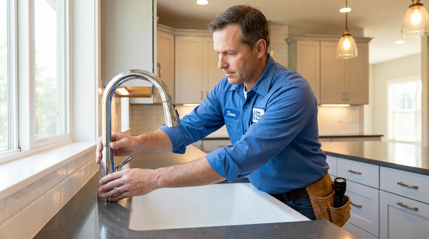 Kitchen faucet installation by Johns Plumbing LLC in Destrehan