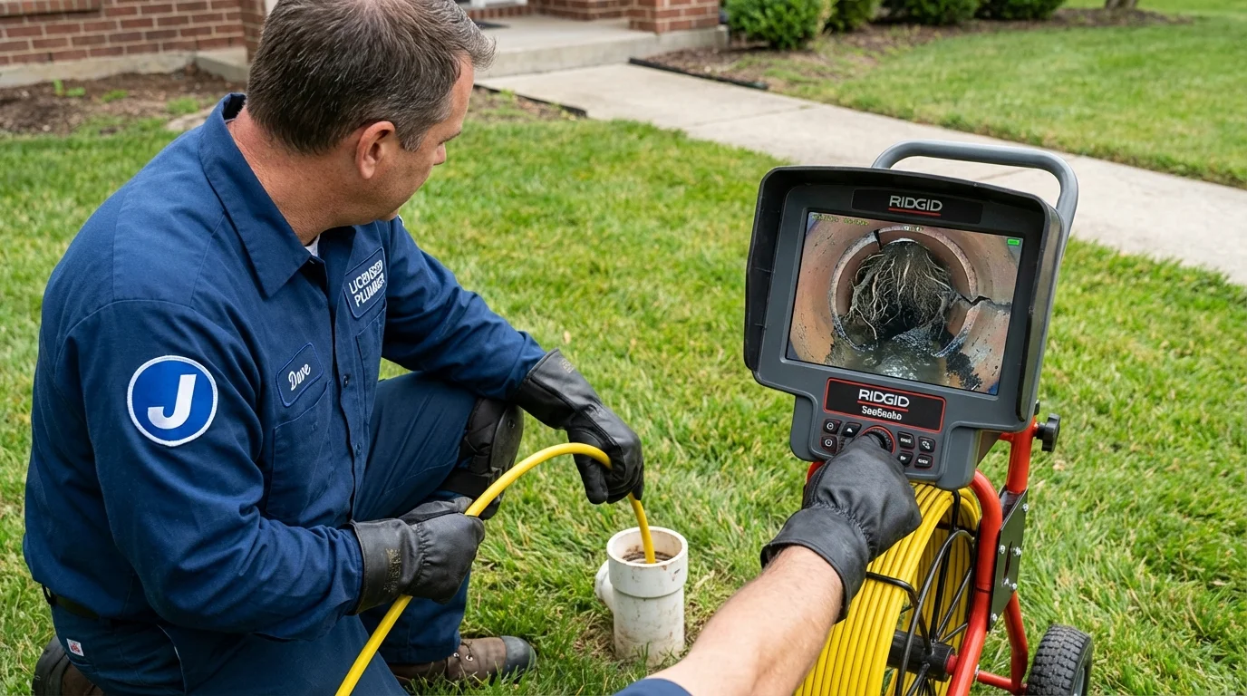 Sewer camera inspection being performed by Johns Plumbing LLC in Destrehan
