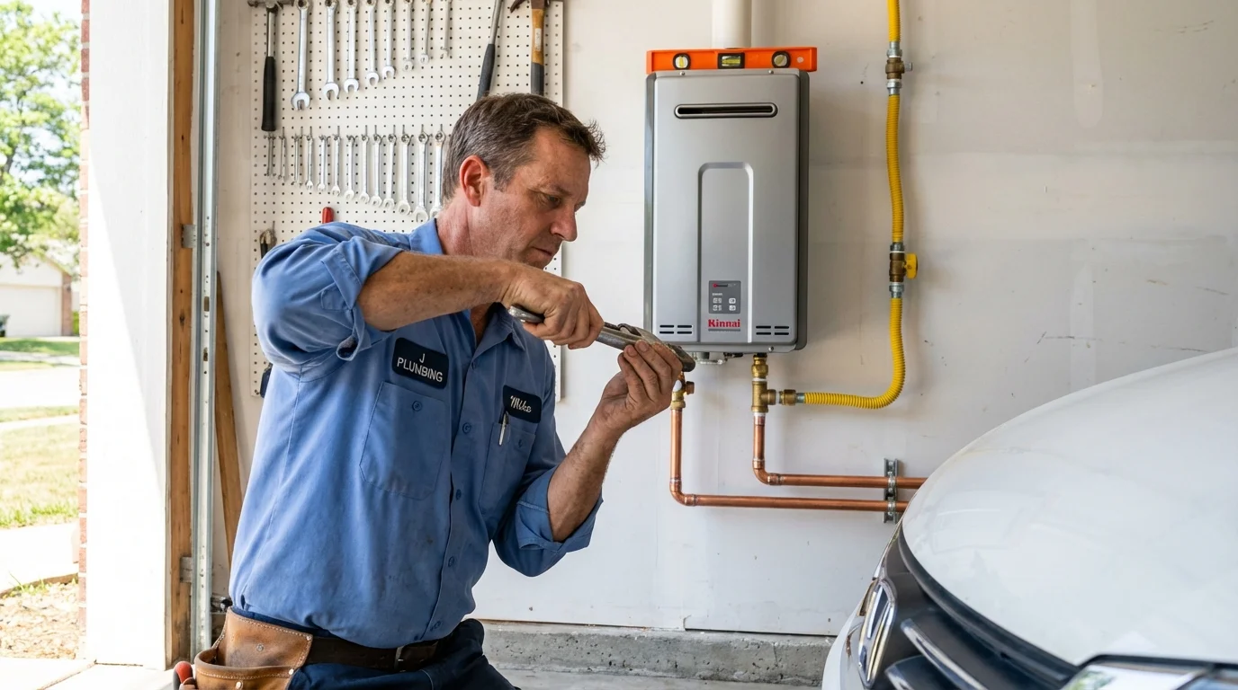 Tankless water heater installation by a Johns Plumbing LLC plumber in Destrehan